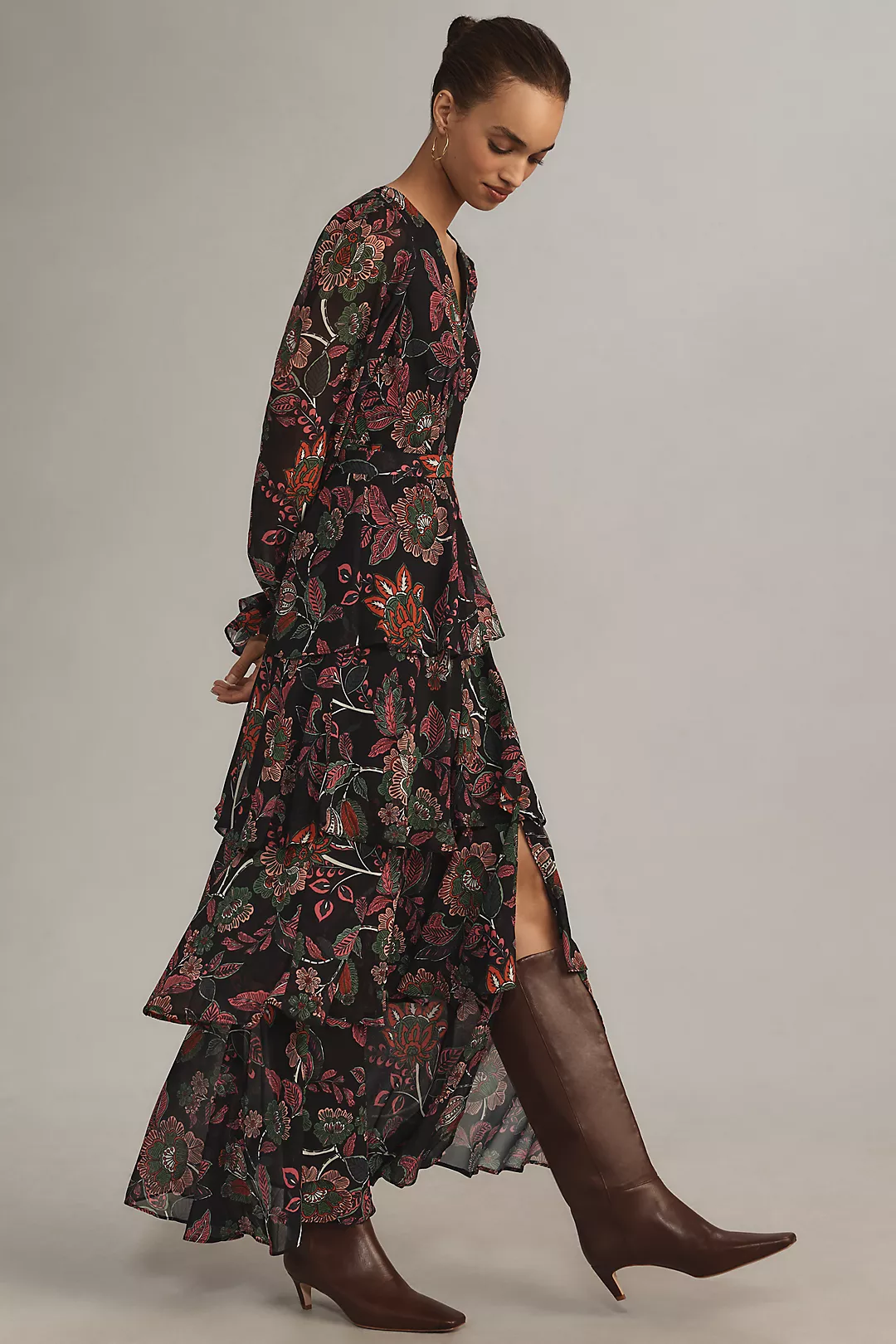 Hutch Long-Sleeve V-Neck Wrap Maxi Dress