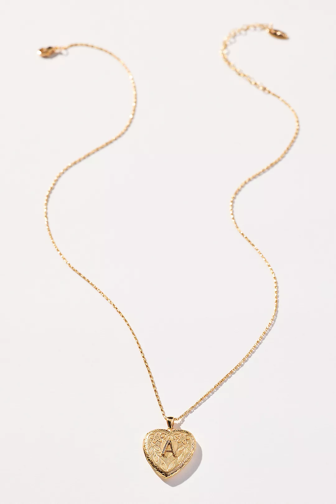 Monogram Heart Locket Necklace