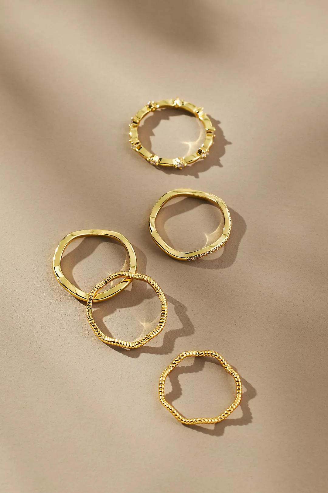 Uncommon James Vintage Layered Rings, Set of 5