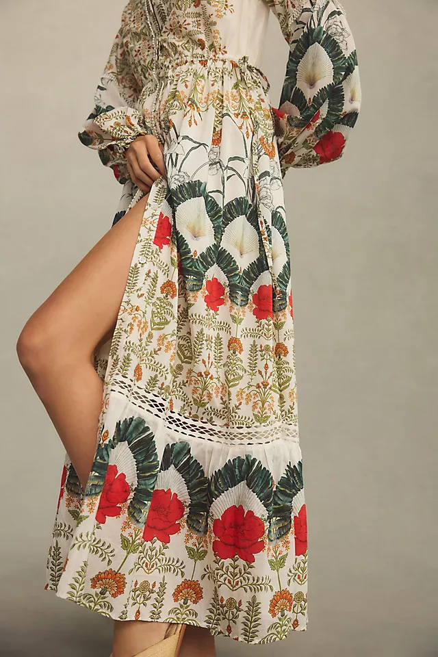 By Anthropologie Printed Buttondown Shirt Dress BOTANICAL MOTIF