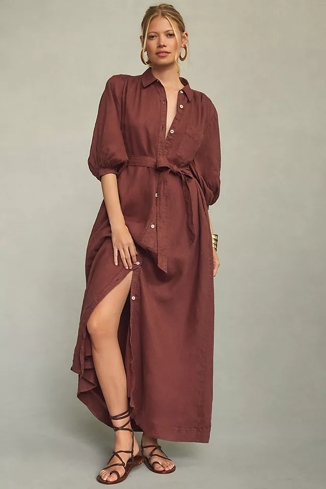 Maeve Linen Shirt Dress SEPIA BROWN