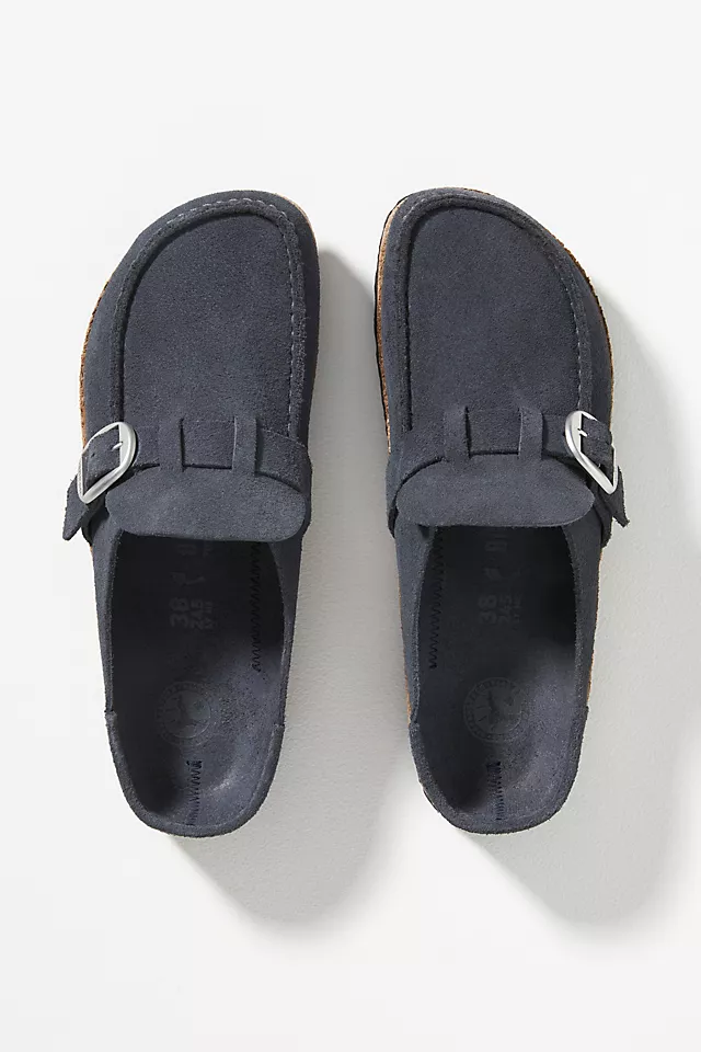 Birkenstock Buckley Suede Clogs NAVY