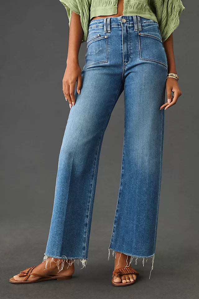 Paige Anessa High-Rise Wide-Leg Crop Jeans SUNNIE DISTRESSED