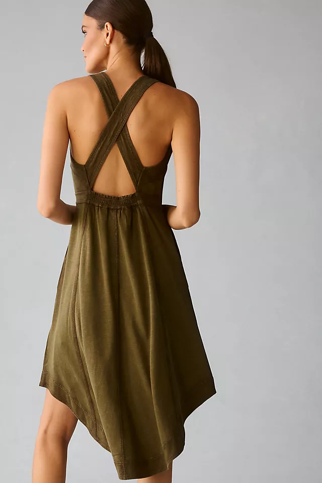 Daily Practice by Anthropologie Asymmetrical Buttondown Dress UNIFORM GREEN