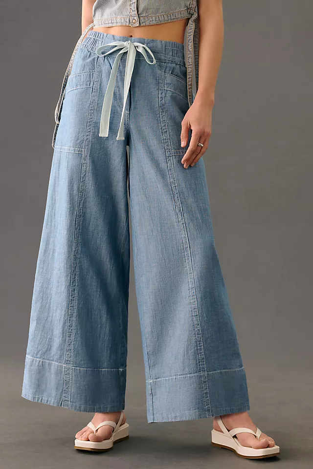 Maeve Wide-Leg Denim Pants LIGHT INDIGO