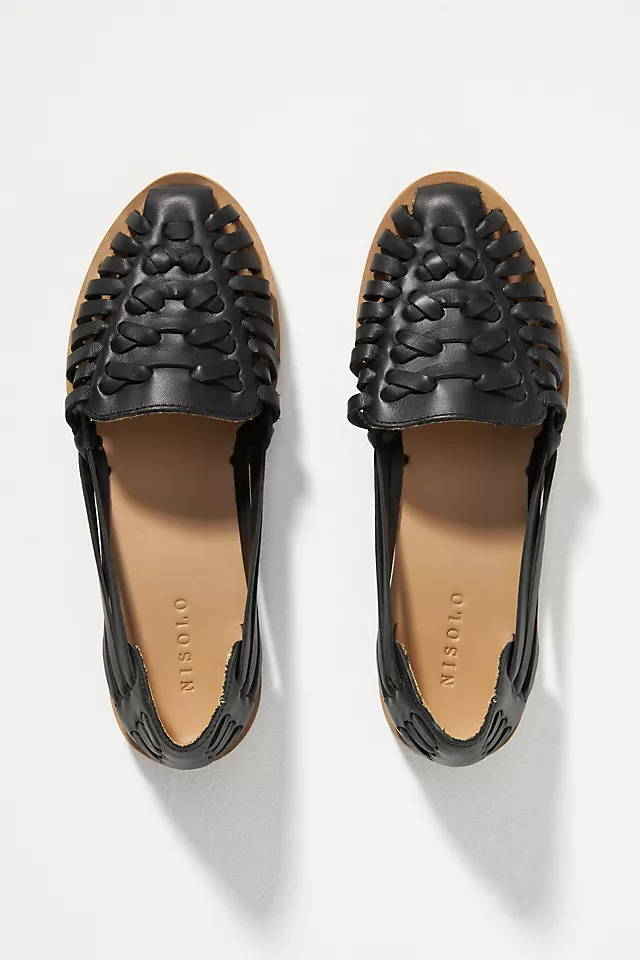 Nisolo Woven Leather Sandals BLACK