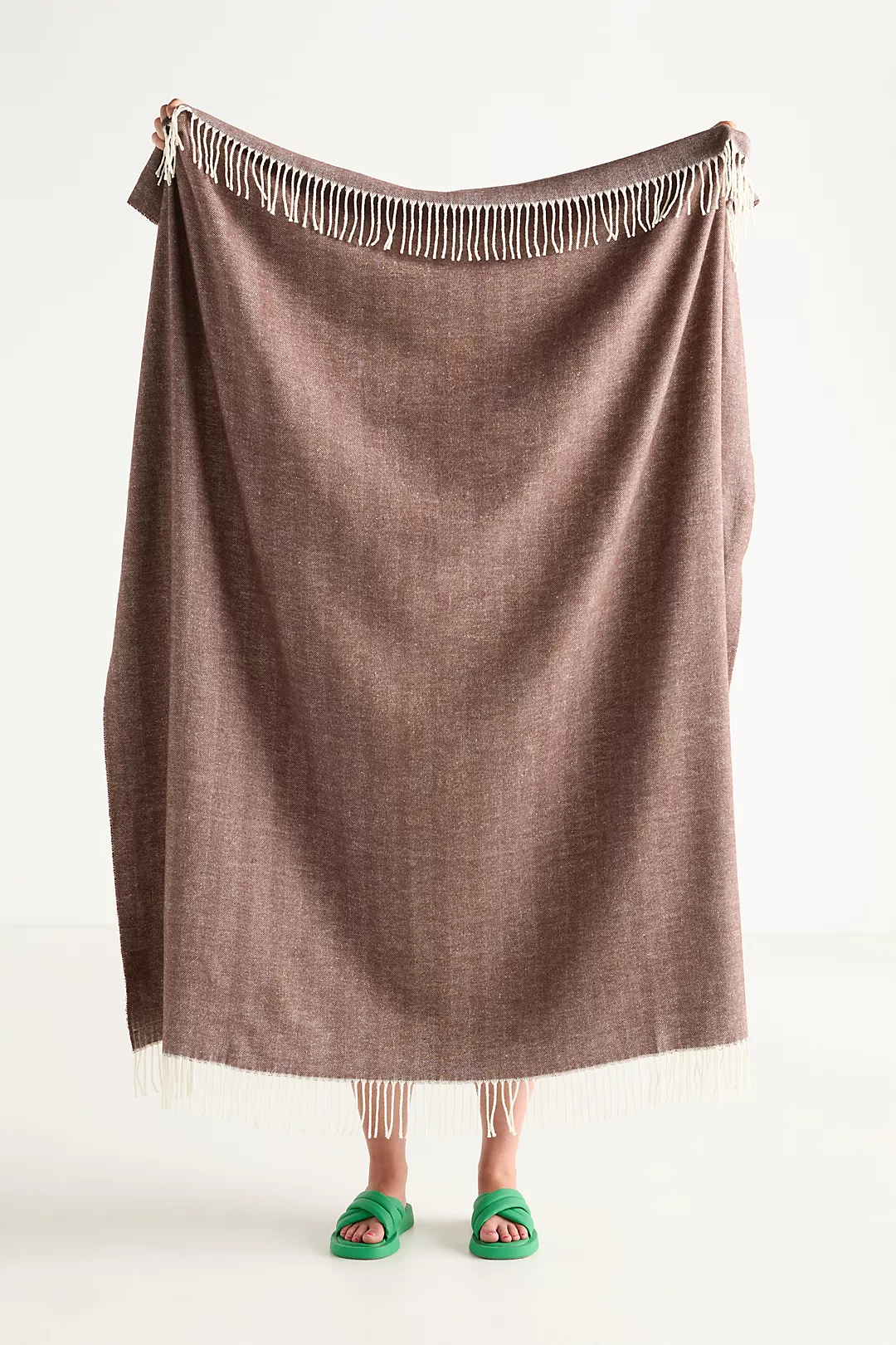 Solid Herringbone Throw Blanket