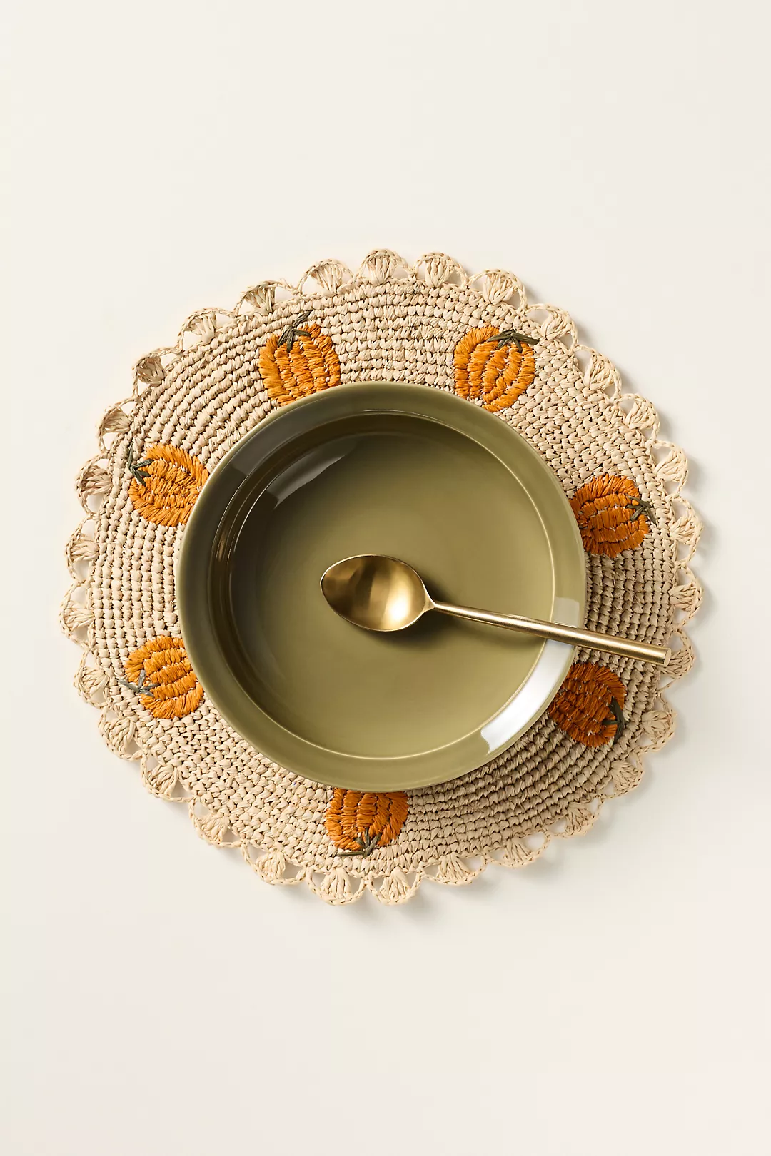Handwoven Pumpkin Placemat