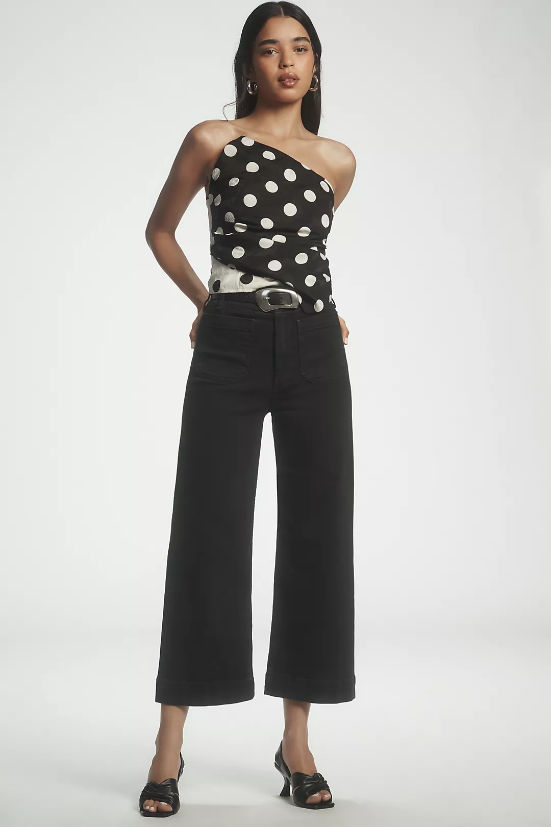 The Colette High-Rise Crop Wide-Leg Jeans by Maeve