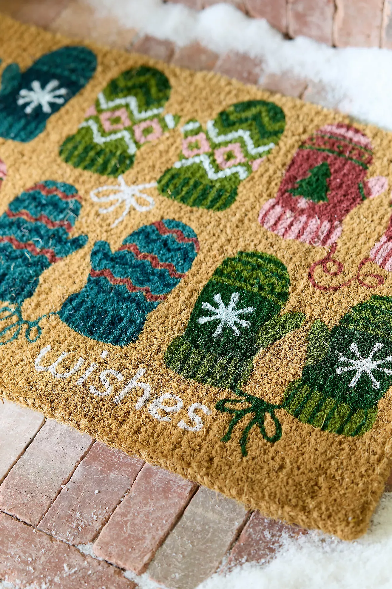 Warm Wishes Mittens Printed Coir Doormat