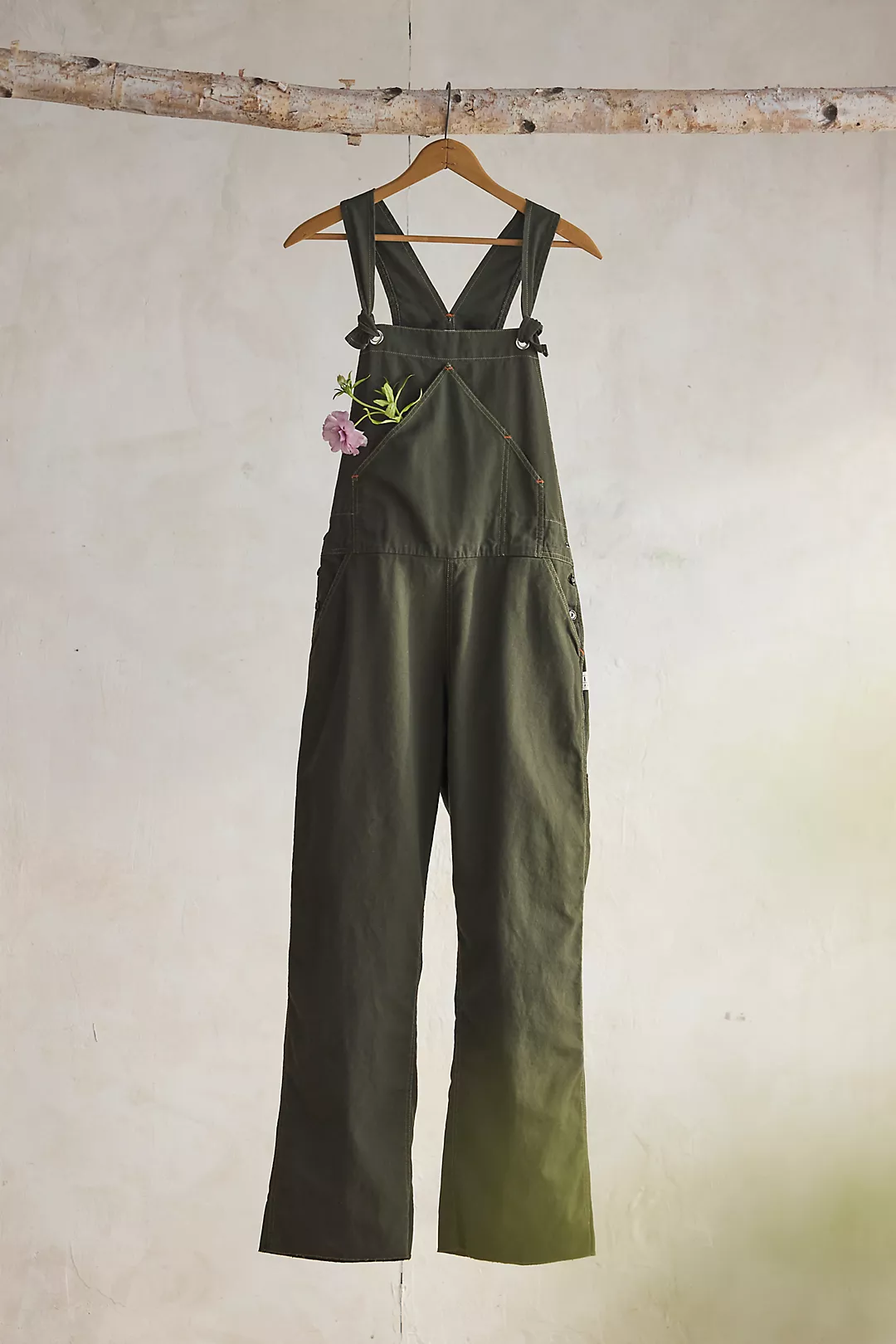 Utility Canvas Overalls, Olive