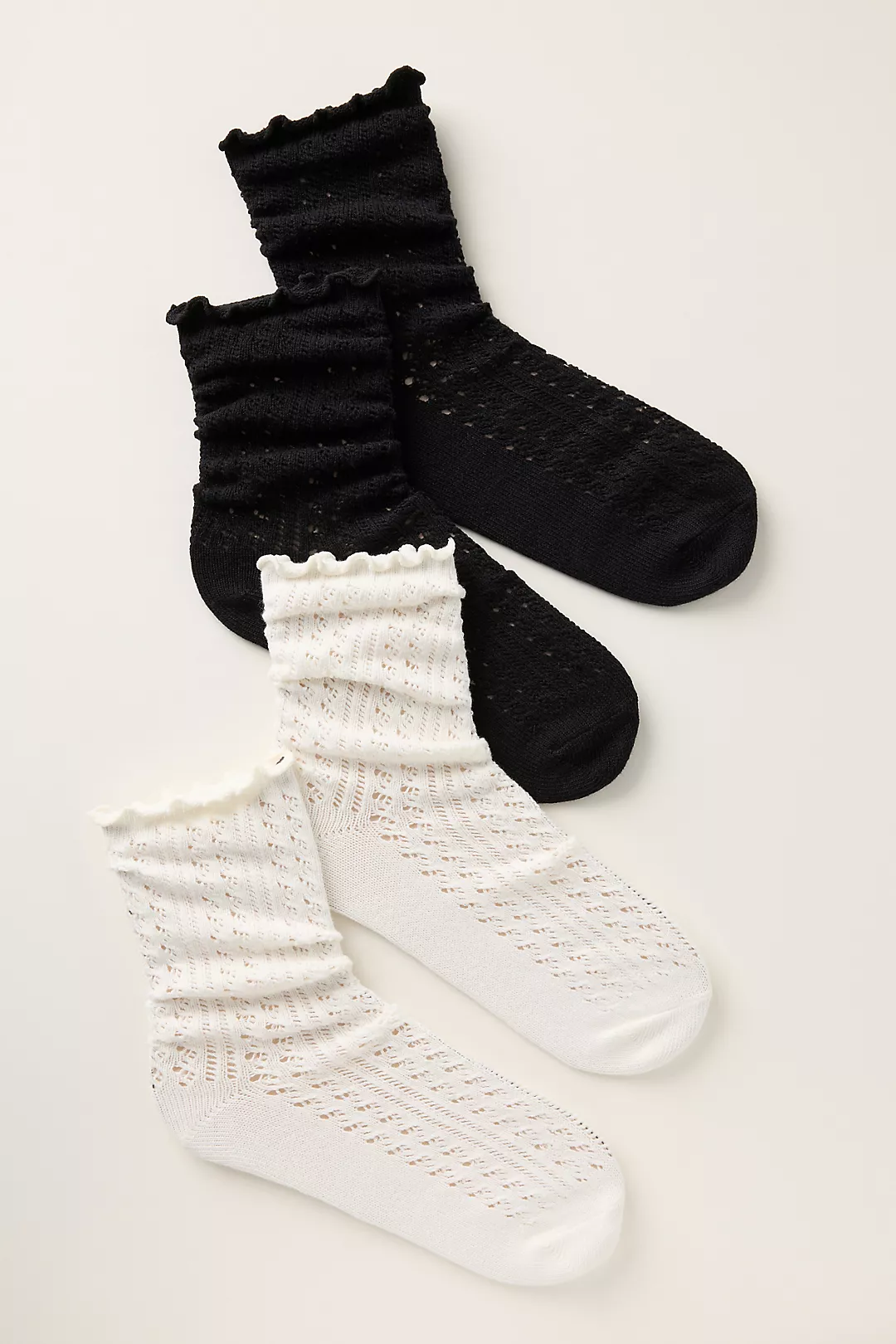 By Anthropologie Pointelle Trouser Socks, Set of 2