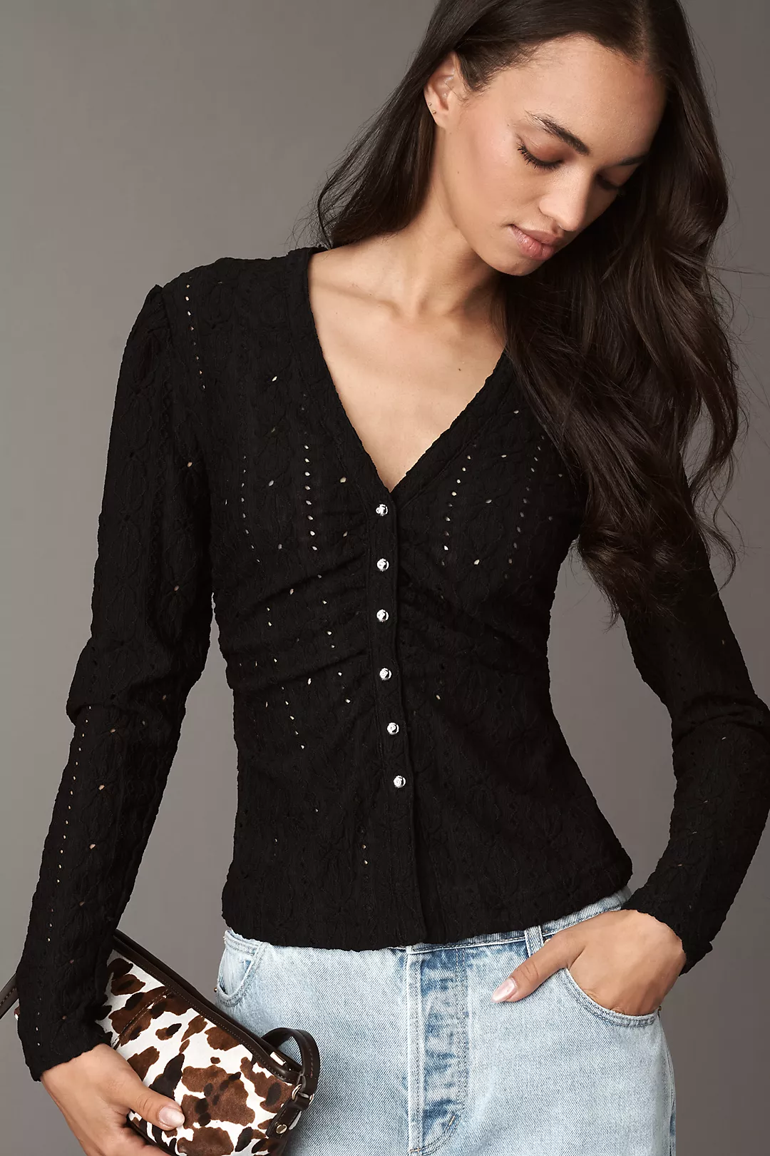 Maeve Textured Eyelet Top