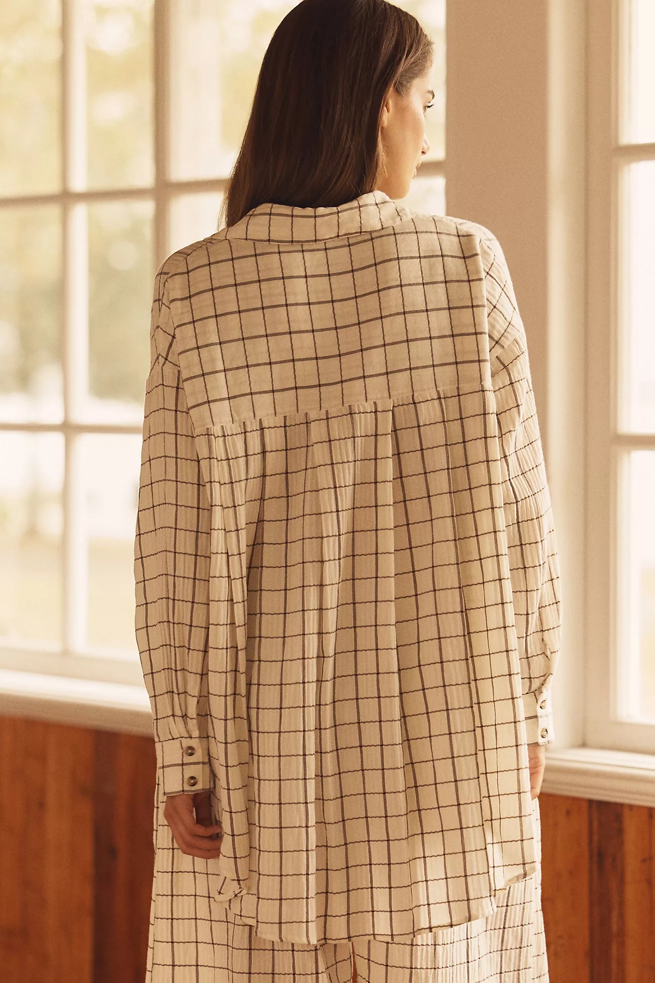 LyreBird Oversized Pleated Buttondown Shirt