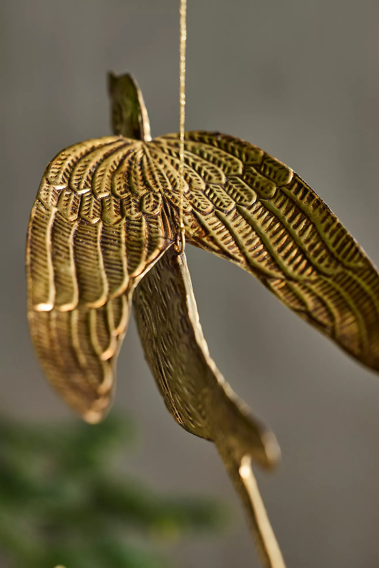 Golden Songbird Ornaments, Set of 2
