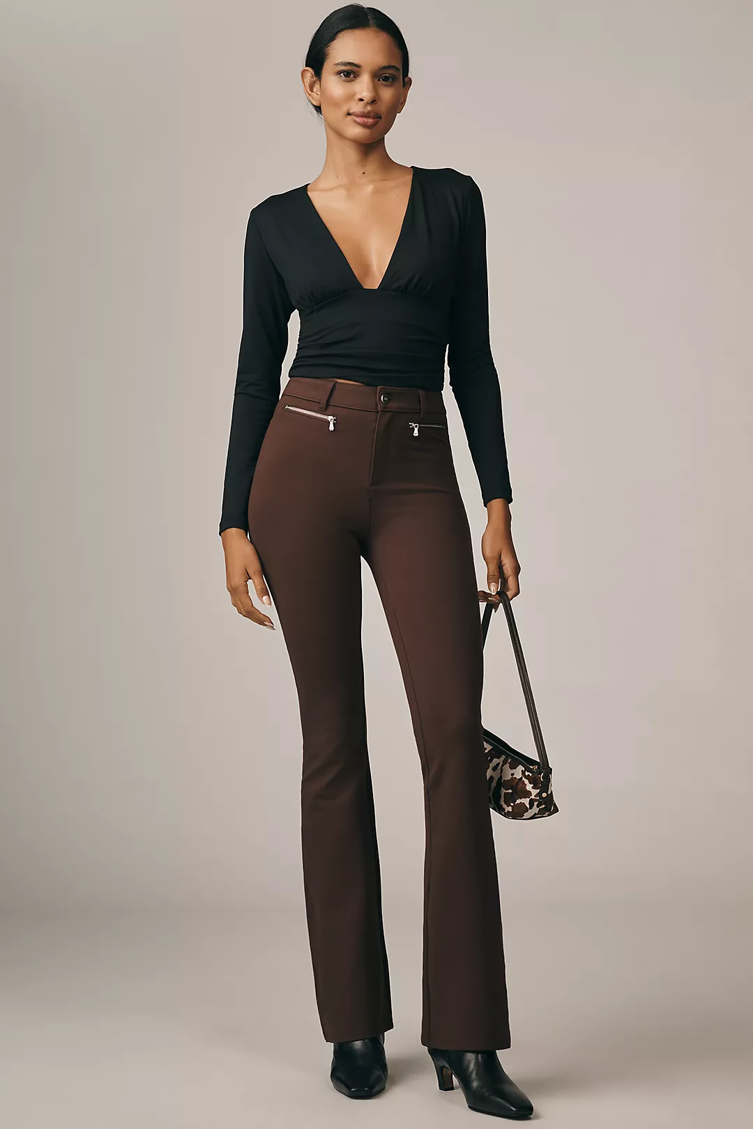 PAIGE Hatenna Mid-Rise Flare Pants