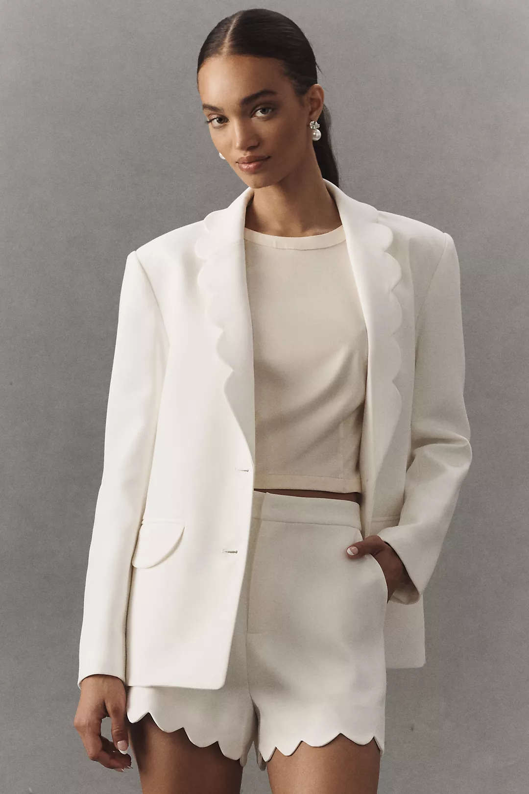 English Factory Scallop-Lapel Blazer