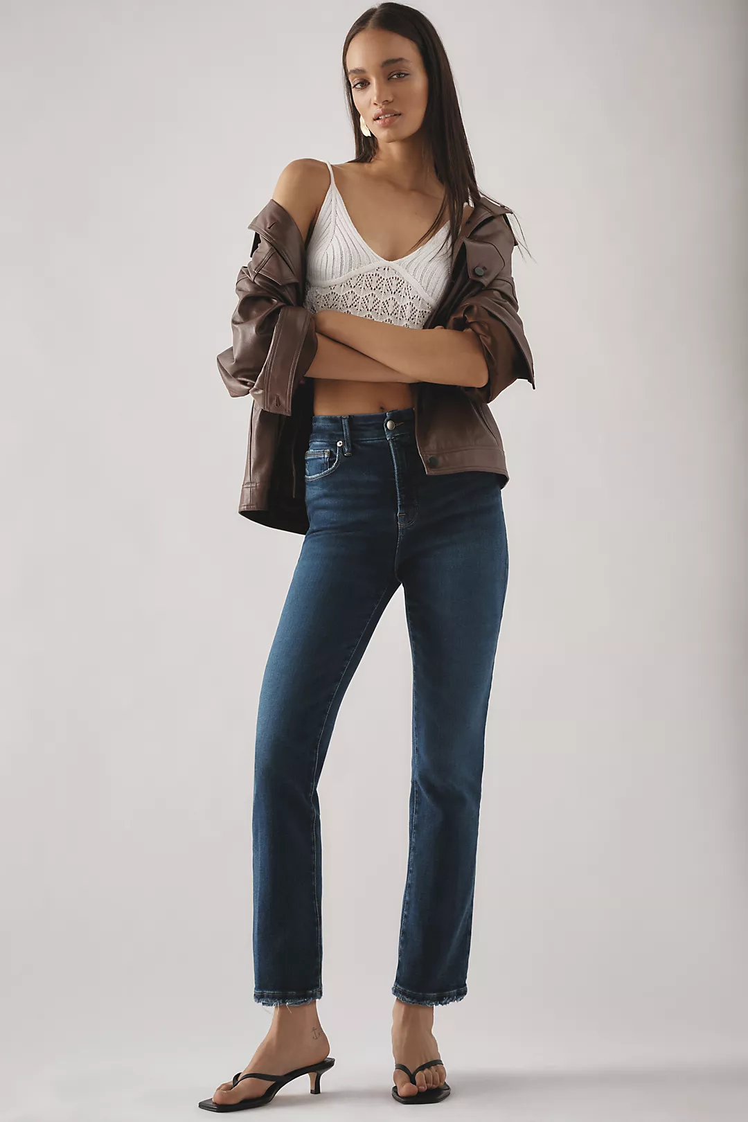 Good American Good Legs High-Rise Straight Jeans