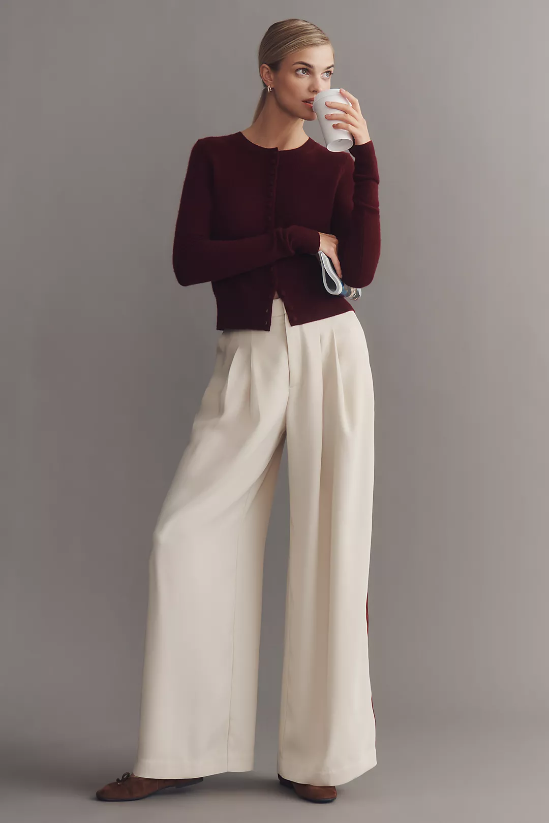 The Avery Pleated Track Trousers by Maeve