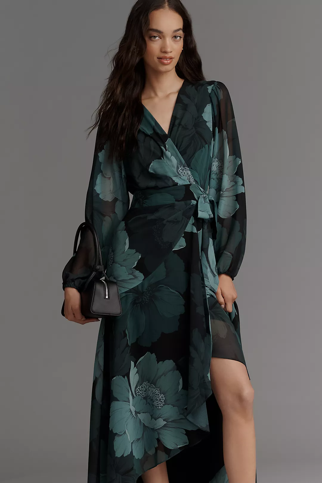 Hutch Bridge Long-Sleeve Wrap Maxi Dress
