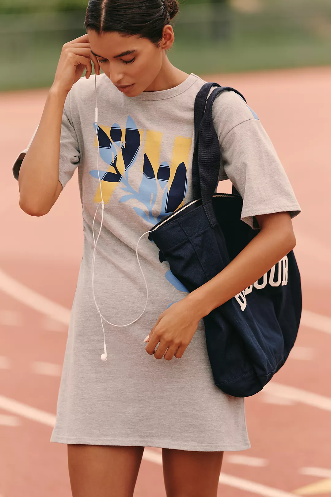 Daily Practice Short-Sleeve Mini T-Shirt Dress