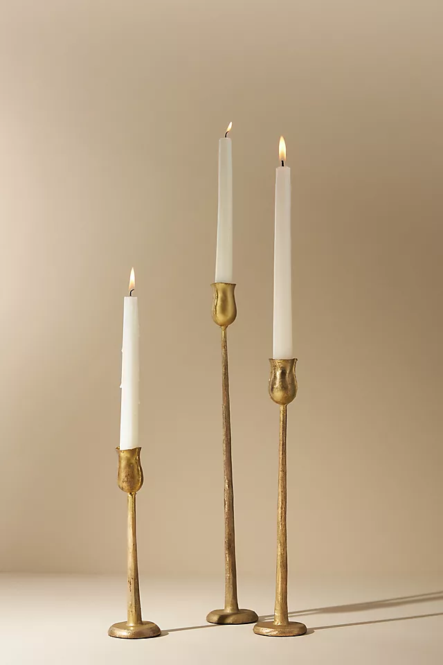 Aurora Gold Metal Taper Candle Holder