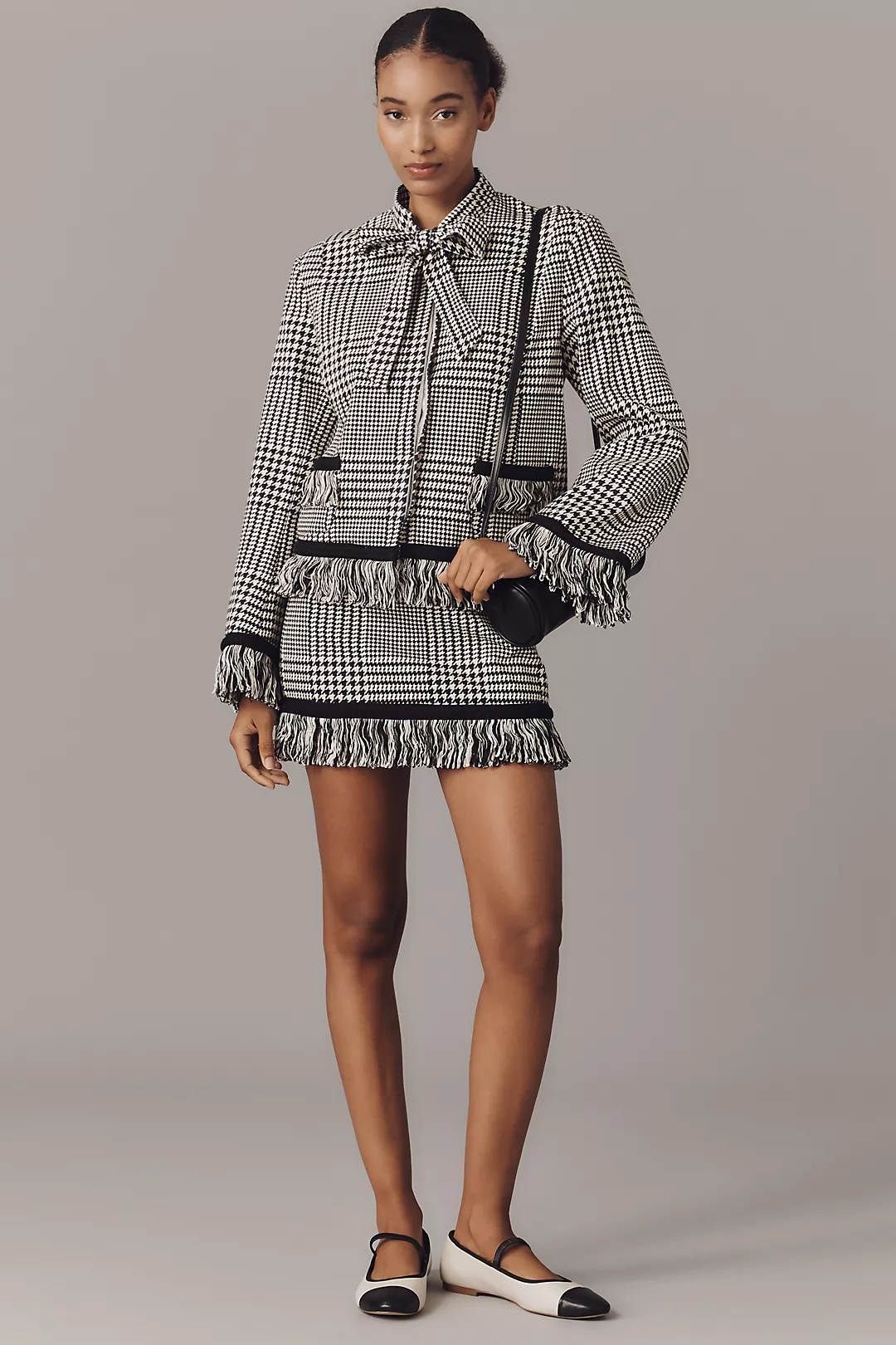 Hope for Flowers by Tracy Reese Plaid Fringe Mini Skirt