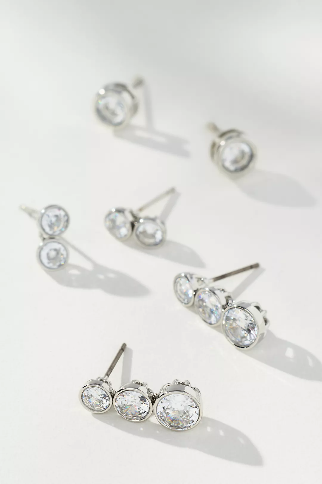 Crystal Drop Earrings, Set of 3