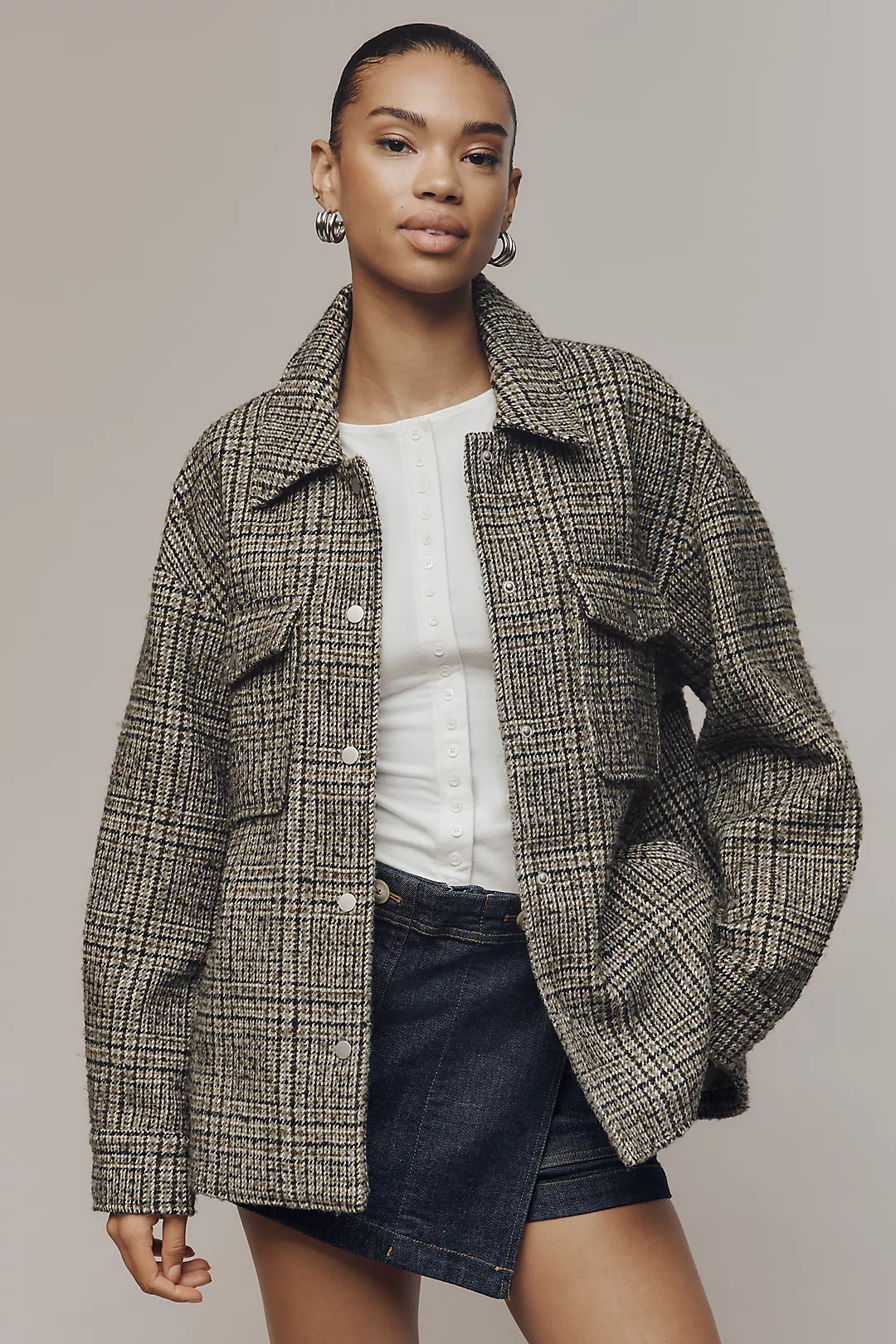 Maeve Tweed Shirt Jacket