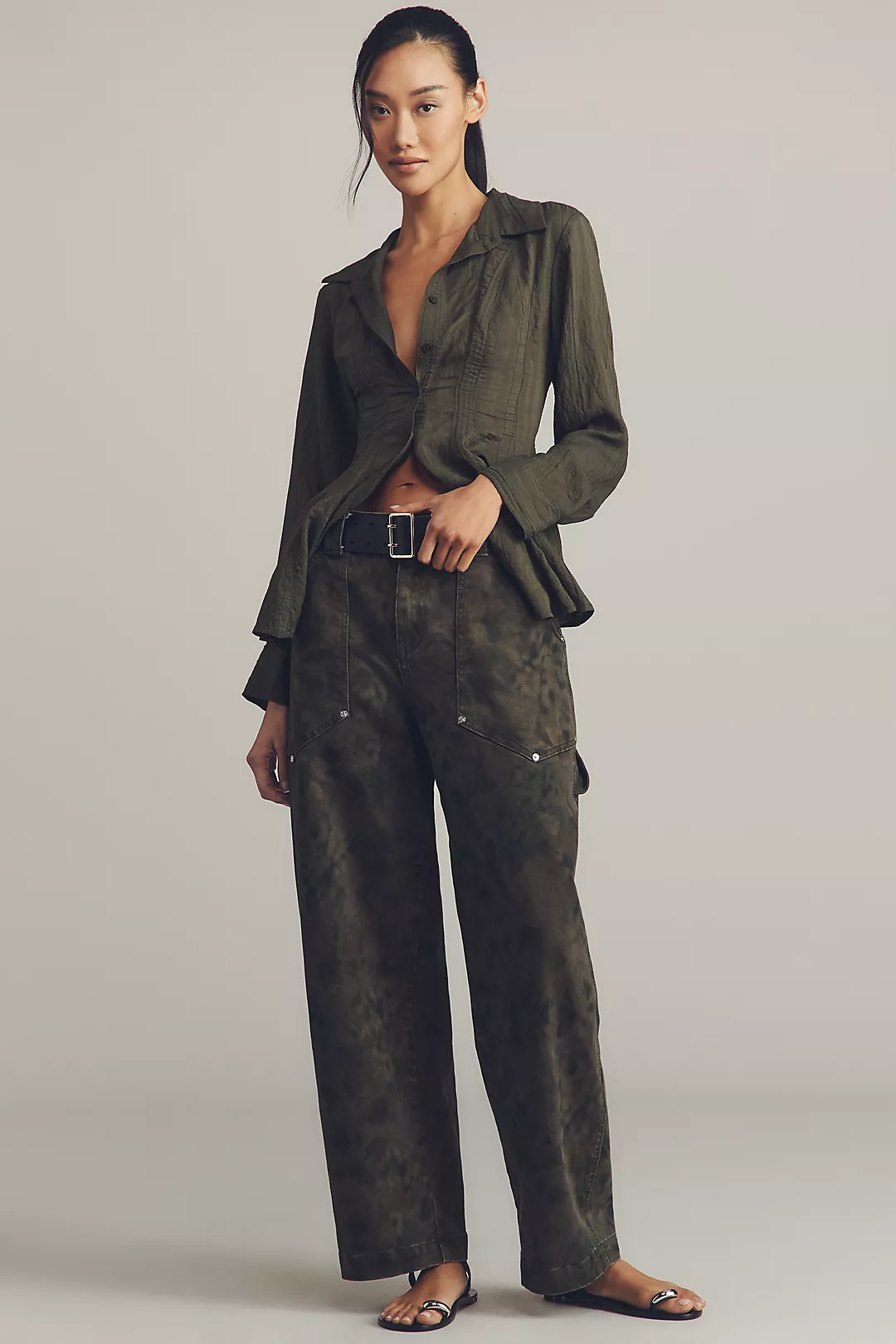 Avec Les Filles High-Rise Barrel Jeans