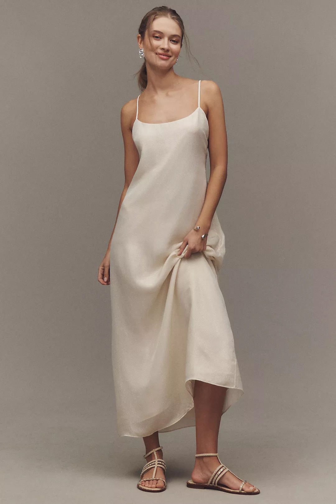 Cami NYC Luz Sleeveless Silk Blend Metallic Maxi Dress