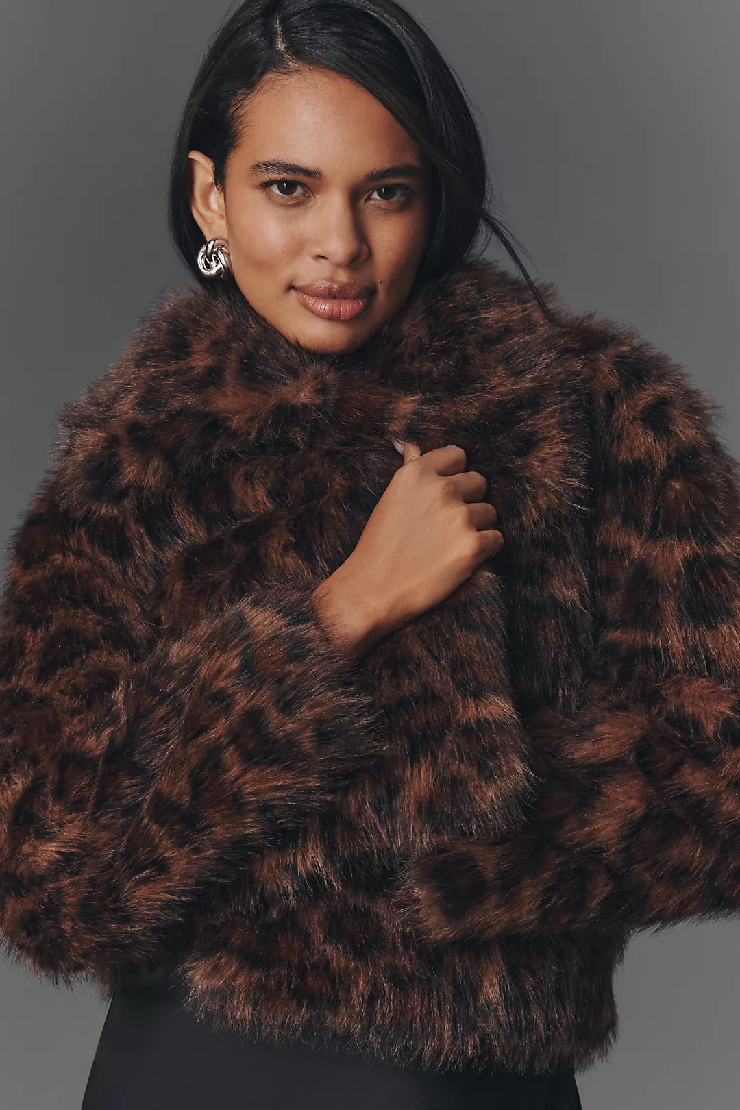 NVLT Faux Fur Crop Jacket