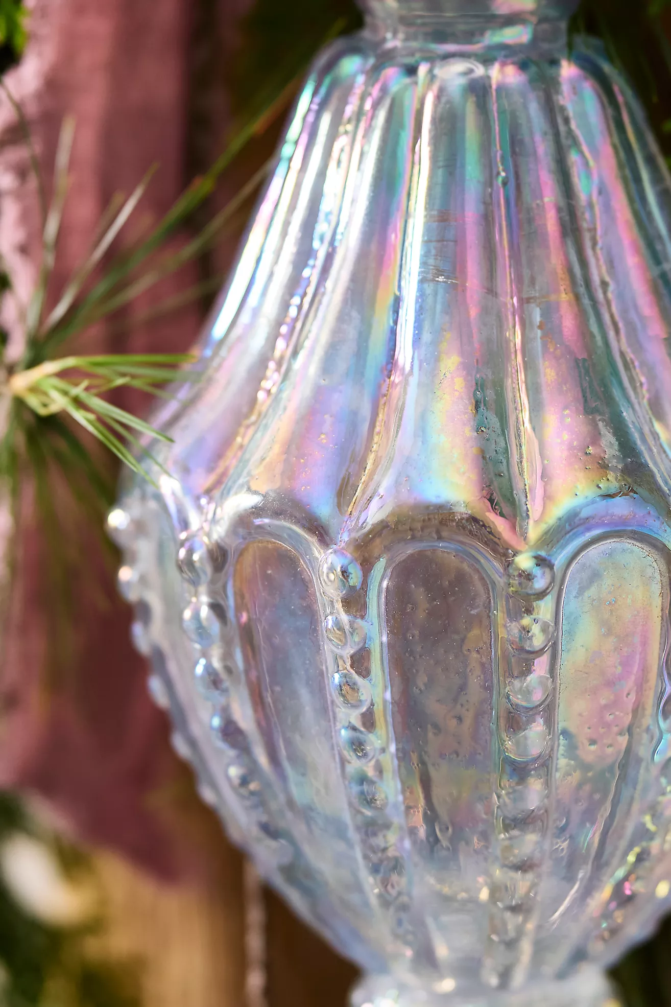 Iridescent Glass Finial Ornament