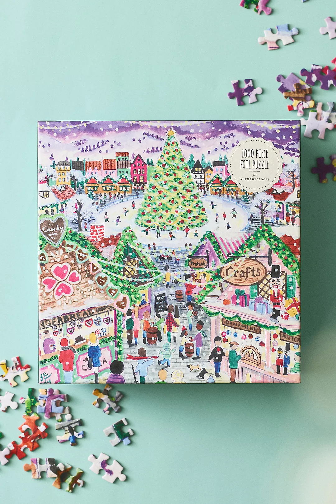 MS Holiday Village Market 1000-Piece Foil Puzzle