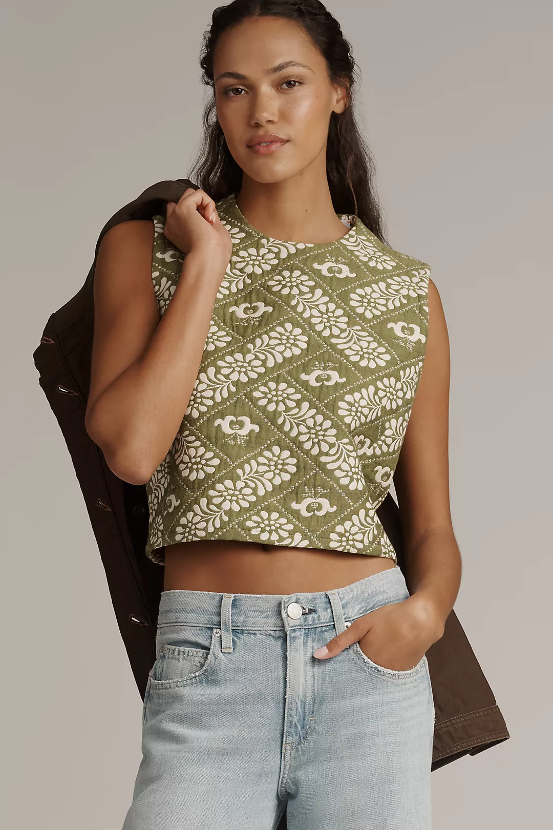 Hunter Bell Manning Jacquard Crop Top