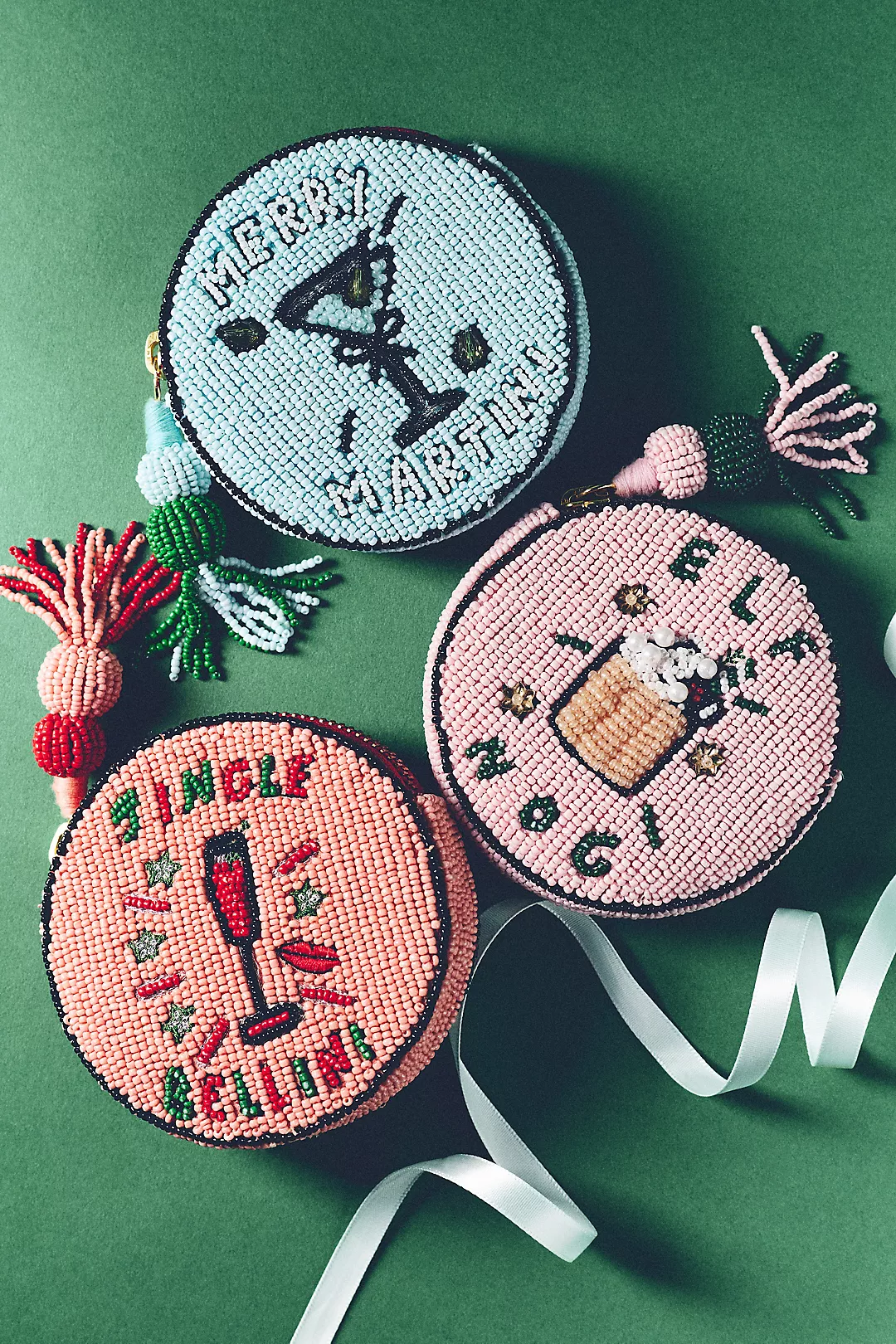 Nephthys Illustrated Beaded Round Coin Purse