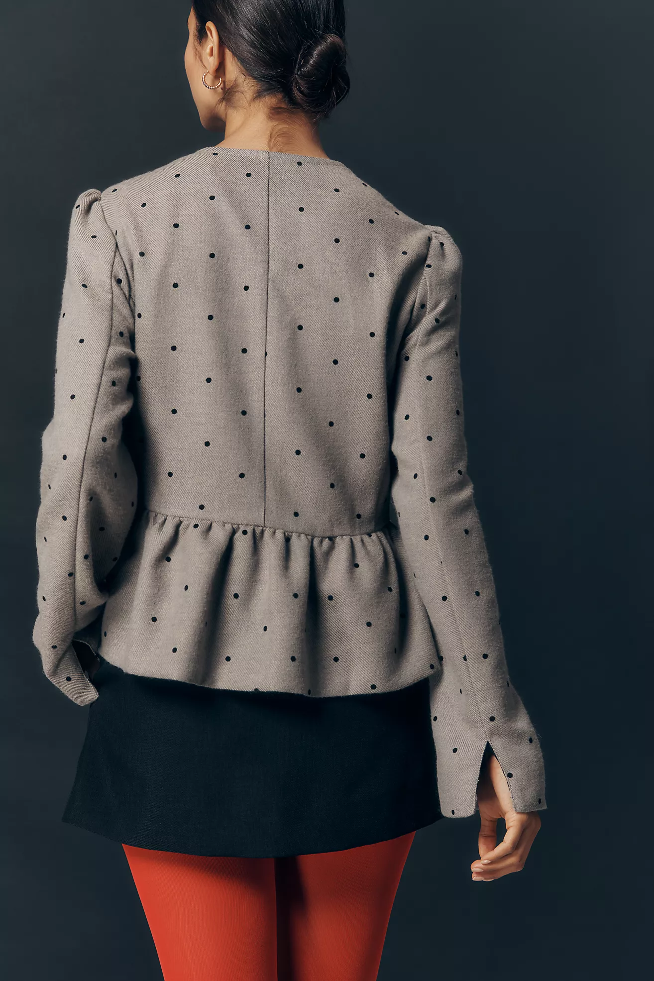 Maeve Peplum Dot Jacket