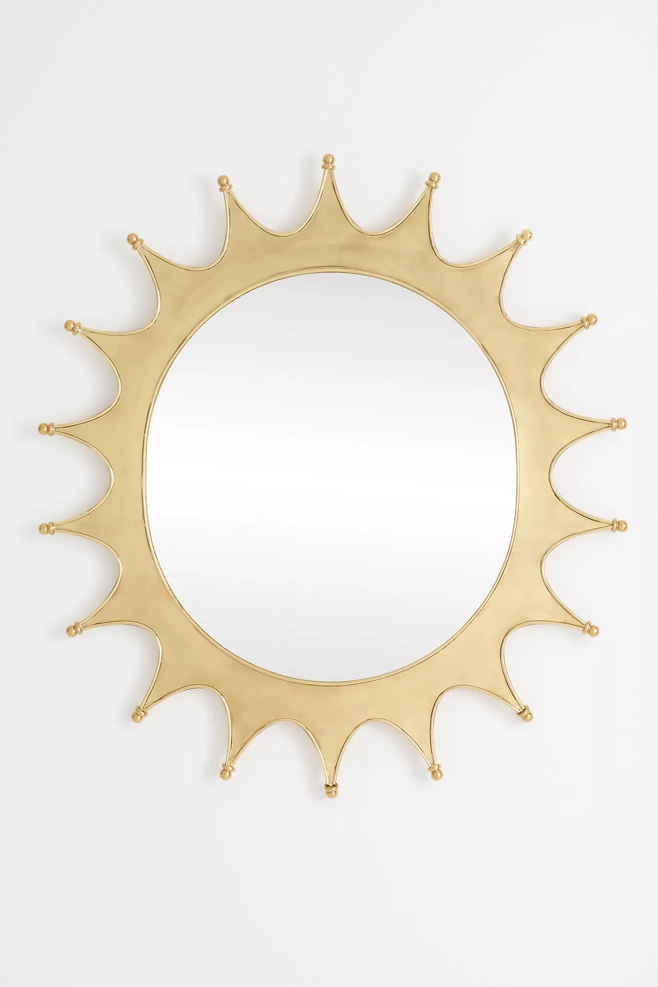 Soleil Brass Sun Wall Mirror