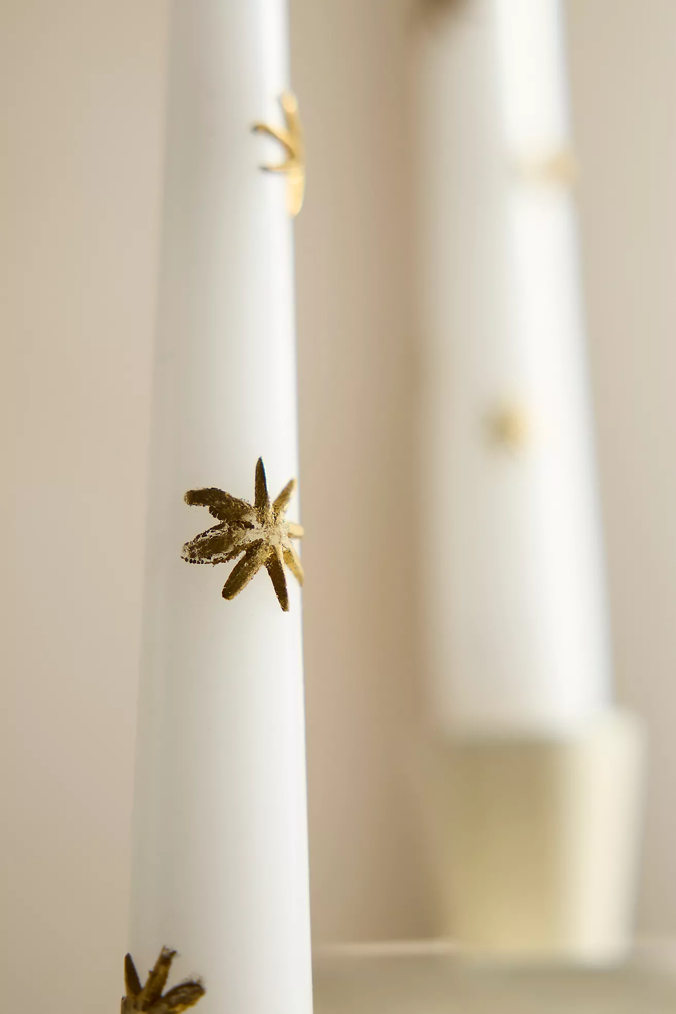 Gold Confetti Taper Candles, Set of 2