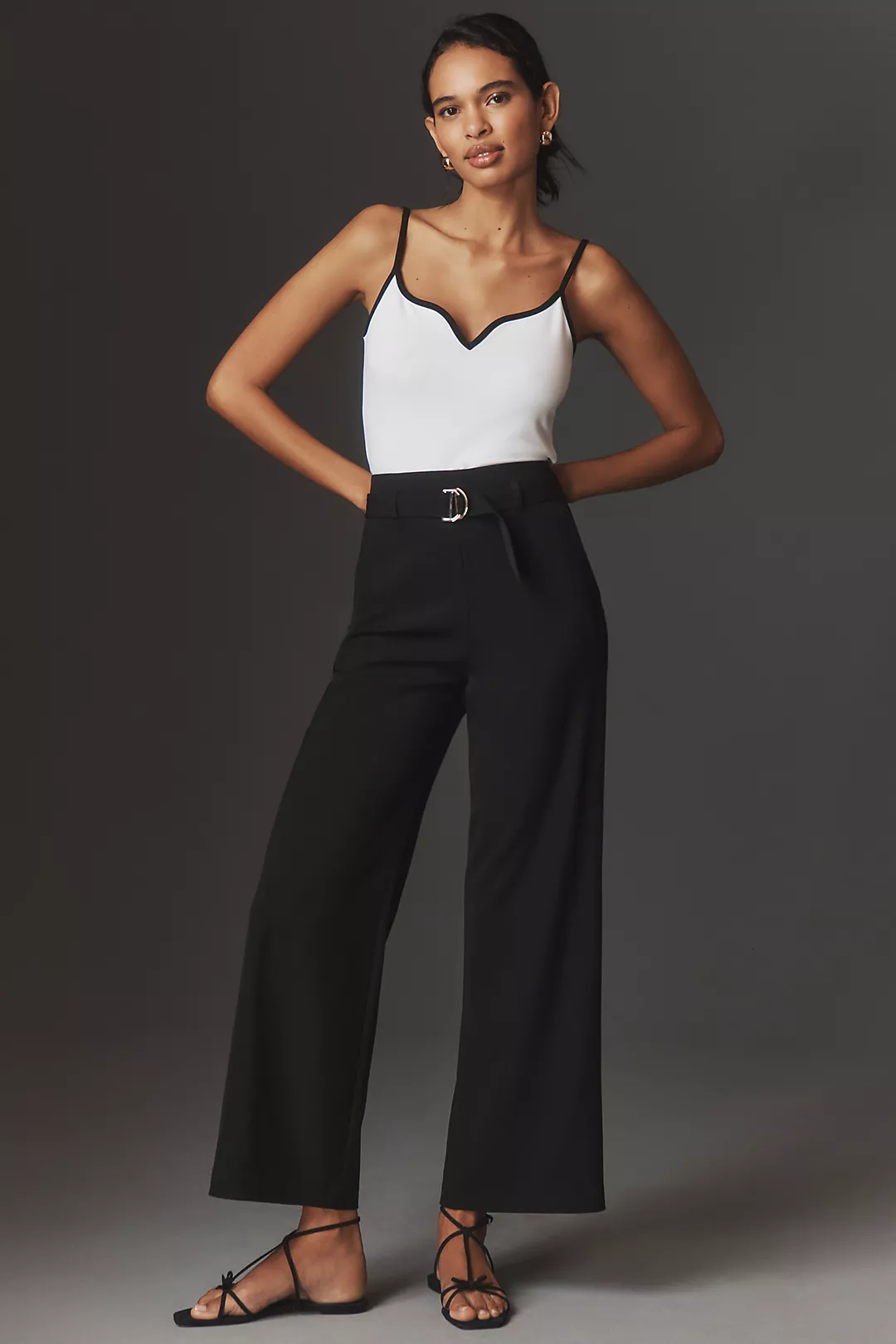 Bishop + Young Belted Wide-Leg Trouser Pants