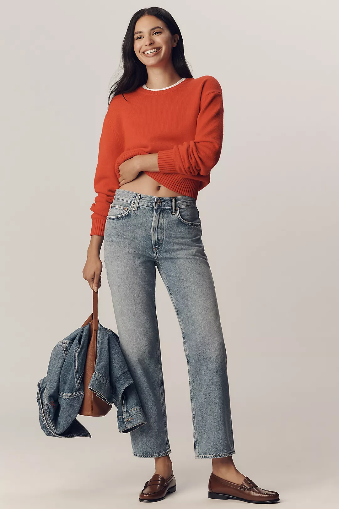 AGOLDE Valen Mid-Rise Straight-Leg Jeans