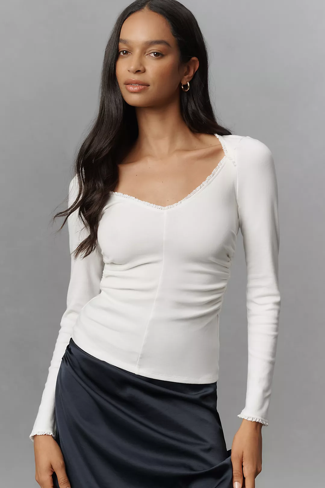 Maeve Lace V-Neck Top