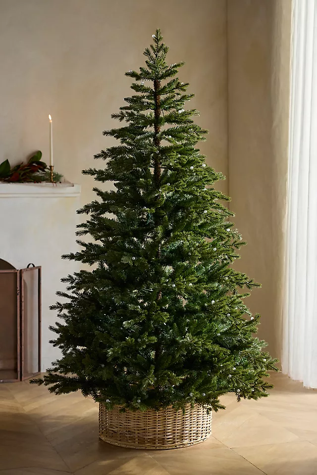 Faux Pre-Lit Crystal Berry Spruce Tree, 7’