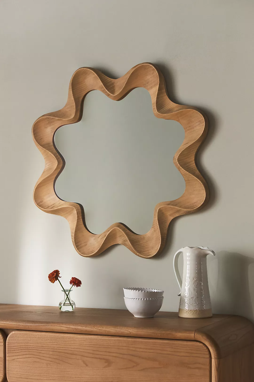 Emerson Wood Scalloped Wall Mirror