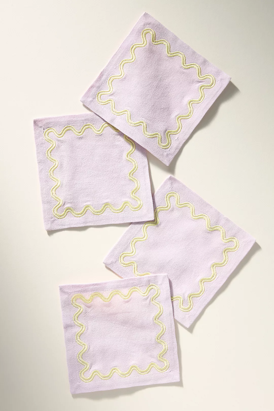 Madeline Embroidered Cocktail Napkins, Set of 4