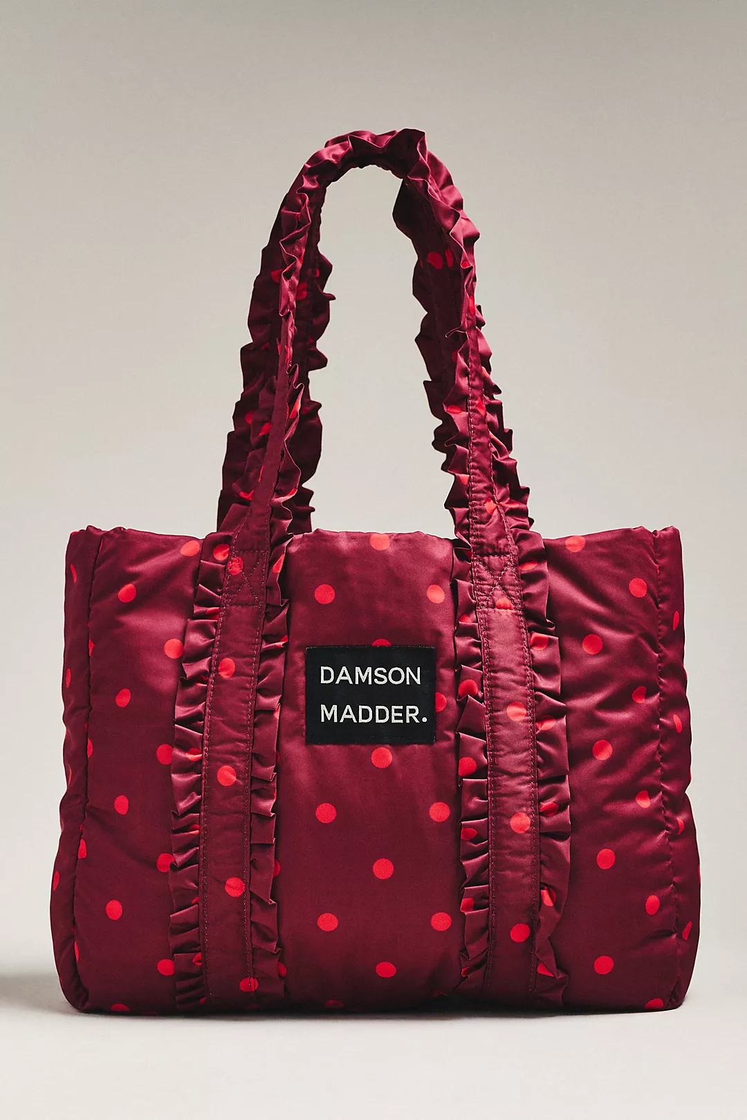 Damson Madder Polka Dot Frilled Tote Bag