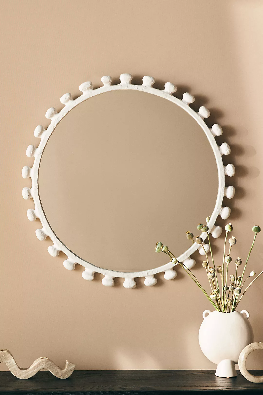Sanya Metal Matte White Mirror