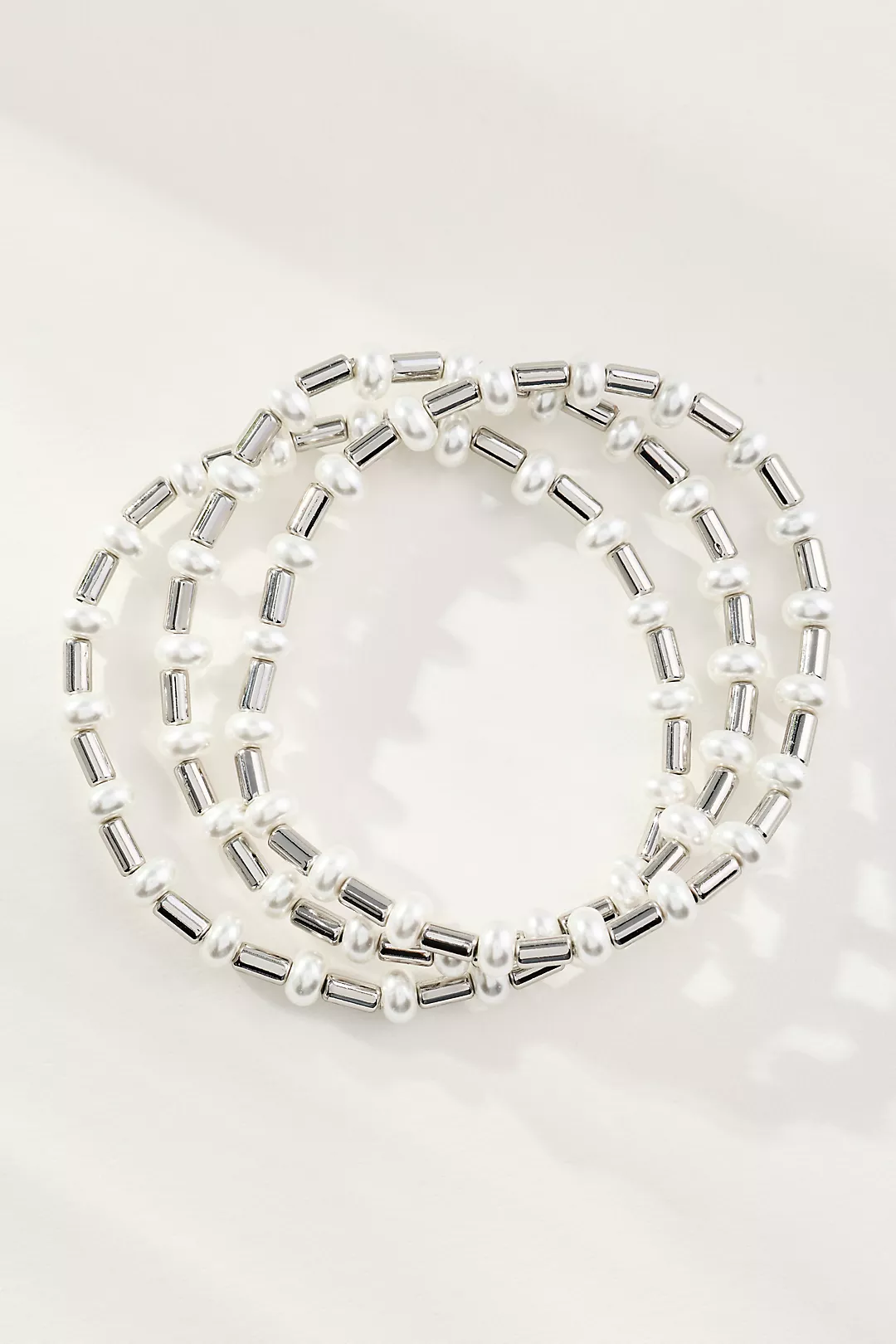 Pearl Beaded Bracelets, Set of 3