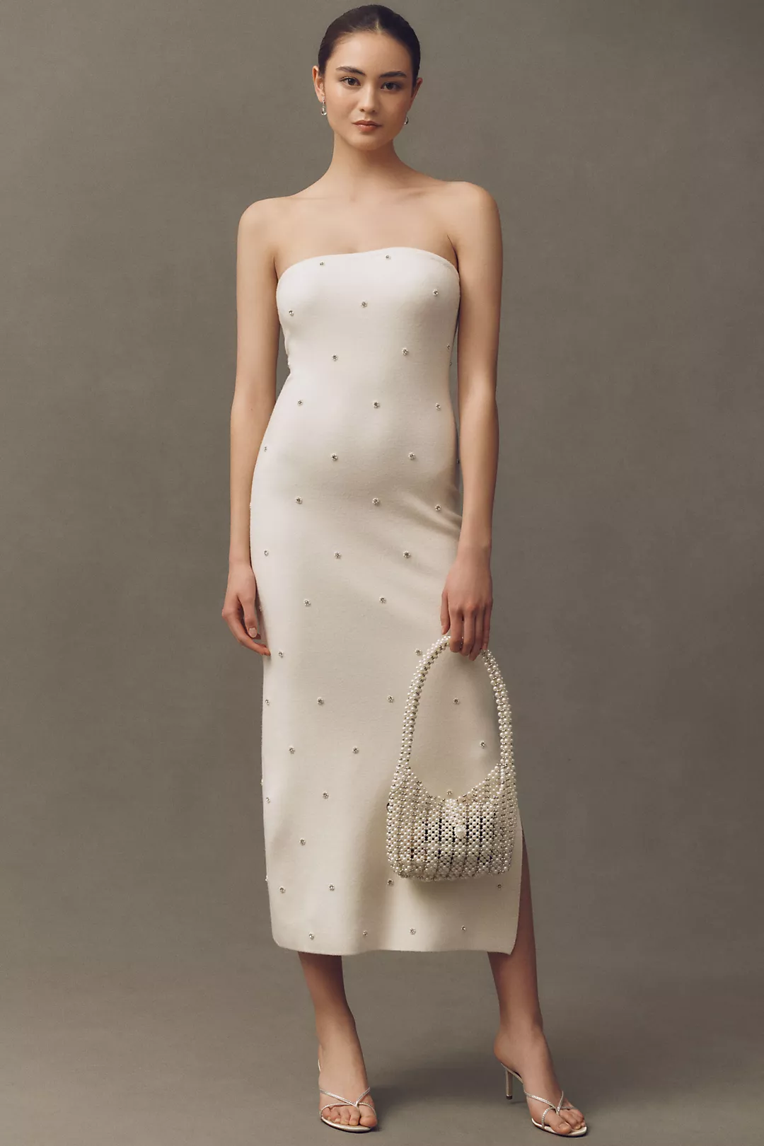 Endless Rose Strapless Pearl Midi Dress