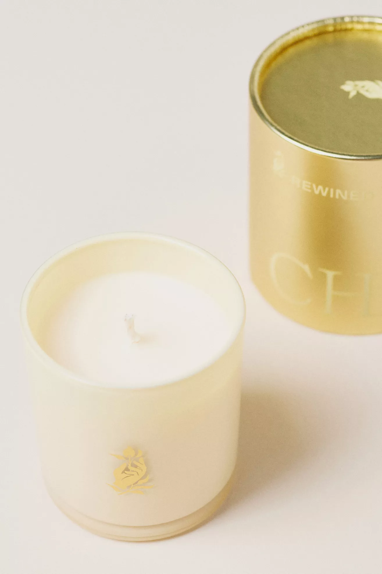 Rewined Floral Champagne Glass Candle
